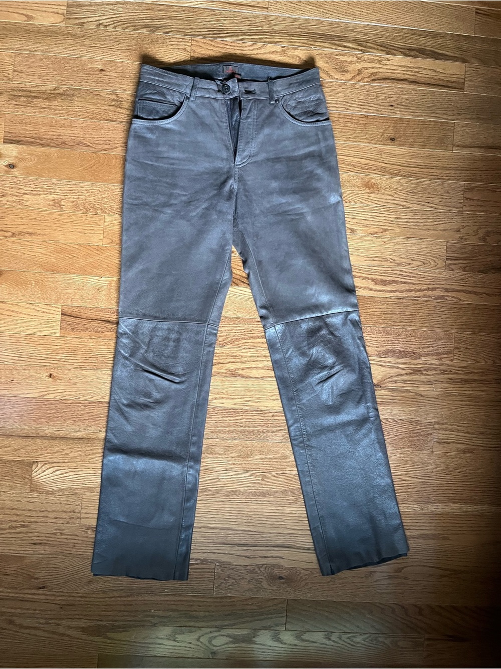 Danier Women's Straight-Leg Faux Leather Jeans — Charcoal